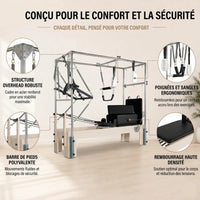 Pilates Reformer 3-en-1 Cadillac & Tower | Érable Massif Pro