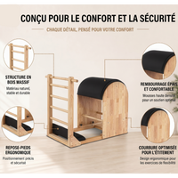 Ladder Barrel Pilates en bois massif avec mousse haute densité et design ergonomique pour exercices de flexibilité